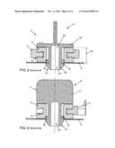 CONFIGURATION COMPRISING A COMPONENT AND A FIXING SYSTEM FOR ELASTIC     ATTACHMENT OF THE COMPONENT TO A PANEL-SHAPED SUPPORT PART diagram and image