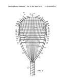 RACQUET HAVING ELONGATED GROMMET BARRELS WITH IMPROVED DAMPING     CHARACTERISTICS diagram and image