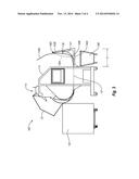 CONVERTING MACHINE WITH AN UPWARD OUTFEED GUIDE diagram and image