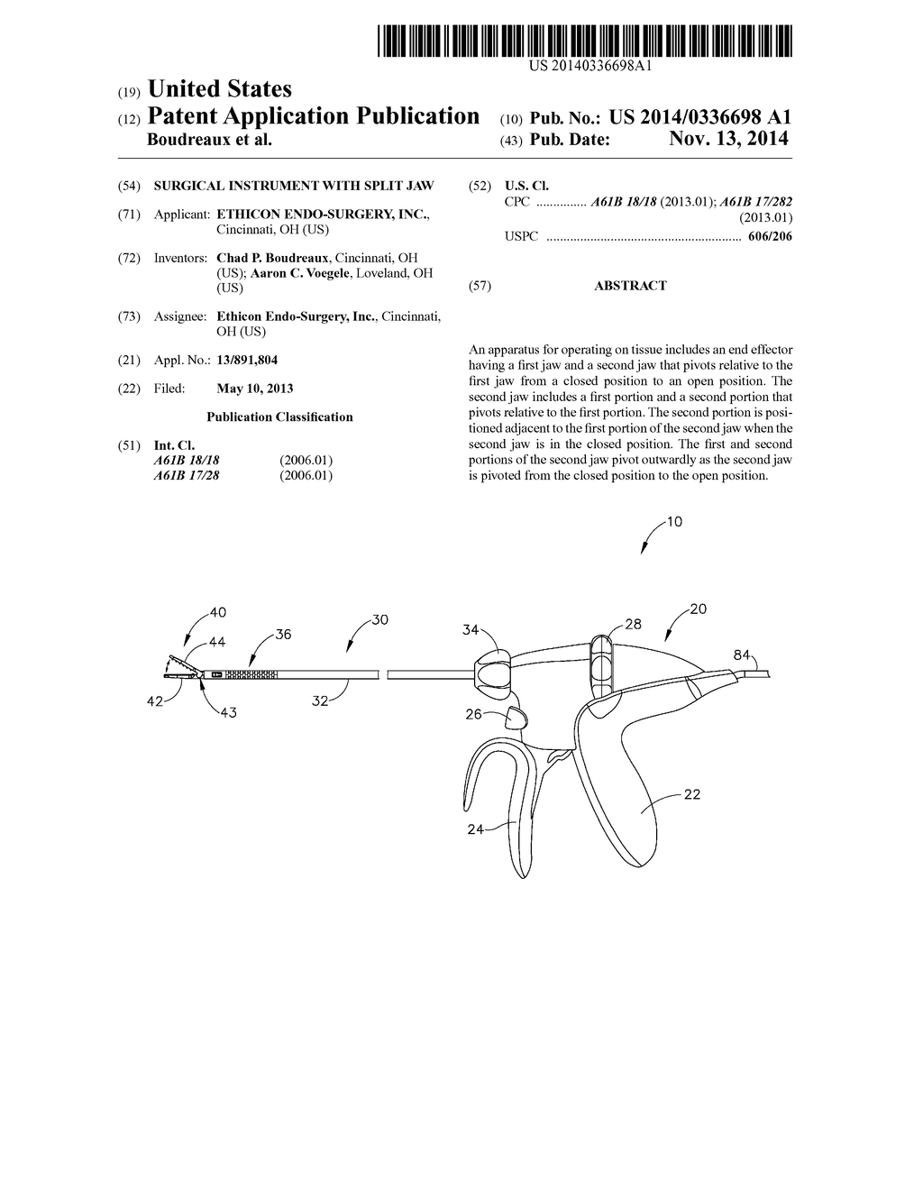 SURGICAL INSTRUMENT WITH SPLIT JAW - diagram, schematic, and image 01