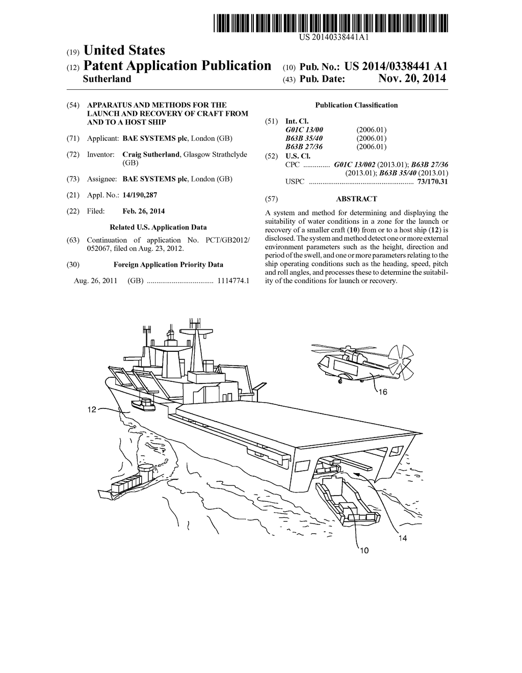 APPARATUS AND METHODS FOR THE LAUNCH AND RECOVERY OF CRAFT FROM AND TO A     HOST SHIP - diagram, schematic, and image 01