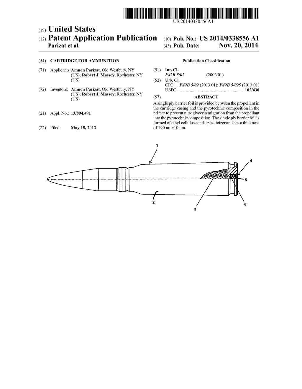 Cartridge for Ammunition - diagram, schematic, and image 01