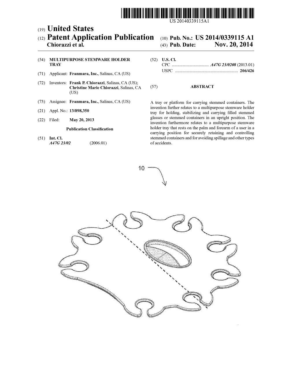 Multipurpose Stemware Holder Tray - diagram, schematic, and image 01