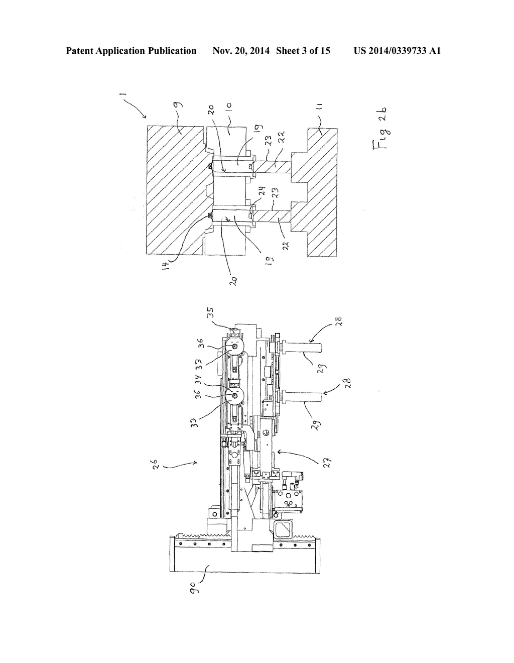 METHOD AND SYSTEM FOR PRODUCING AN INJECTION MOULDED PRODUCT AND A LABEL     TRANSFER DEVICE - diagram, schematic, and image 04