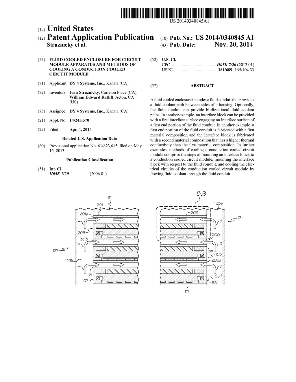 Fluid Cooled Enclosure For Circuit Module Apparatus And Methods Of Cooling     A Conduction Cooled Circuit Module - diagram, schematic, and image 01