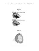 REFLECTOR HAVING REFLECTION PATTERN FOR COMPENSATING FOR LIGHTING     CHARACTERISTIC OF LED PACKAGE AND LED LAMP INCLUDING THE SAME diagram and image