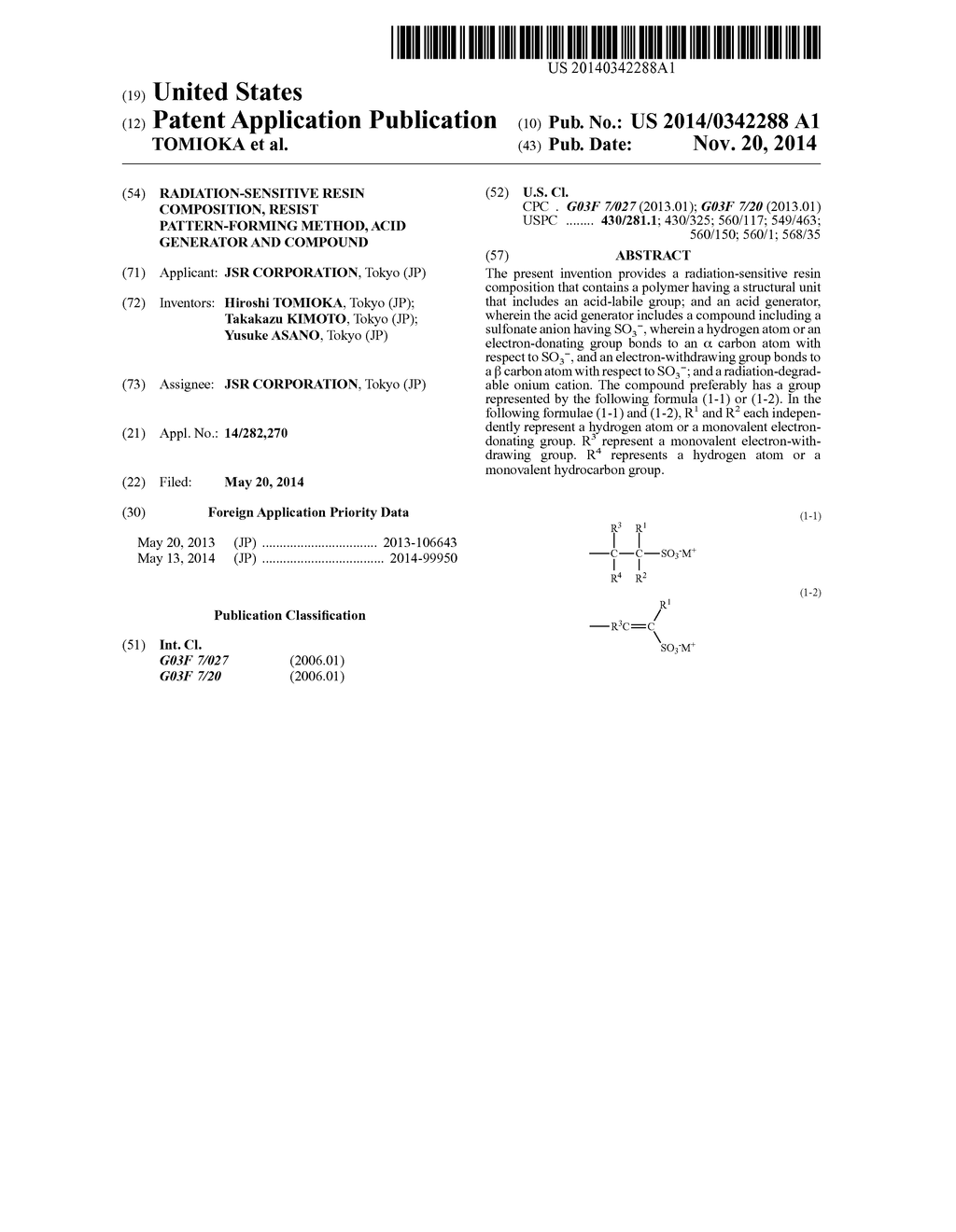 RADIATION-SENSITIVE RESIN COMPOSITION, RESIST PATTERN-FORMING METHOD, ACID     GENERATOR AND COMPOUND - diagram, schematic, and image 01