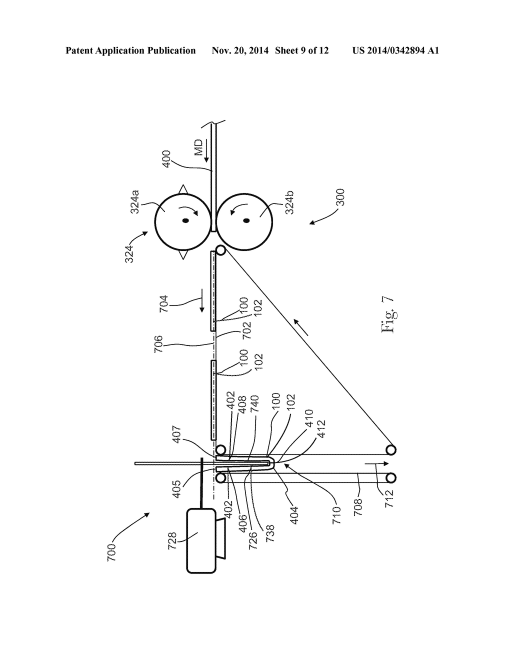 Methods and Apparatuses for Folding Absorbent Articles - diagram, schematic, and image 10