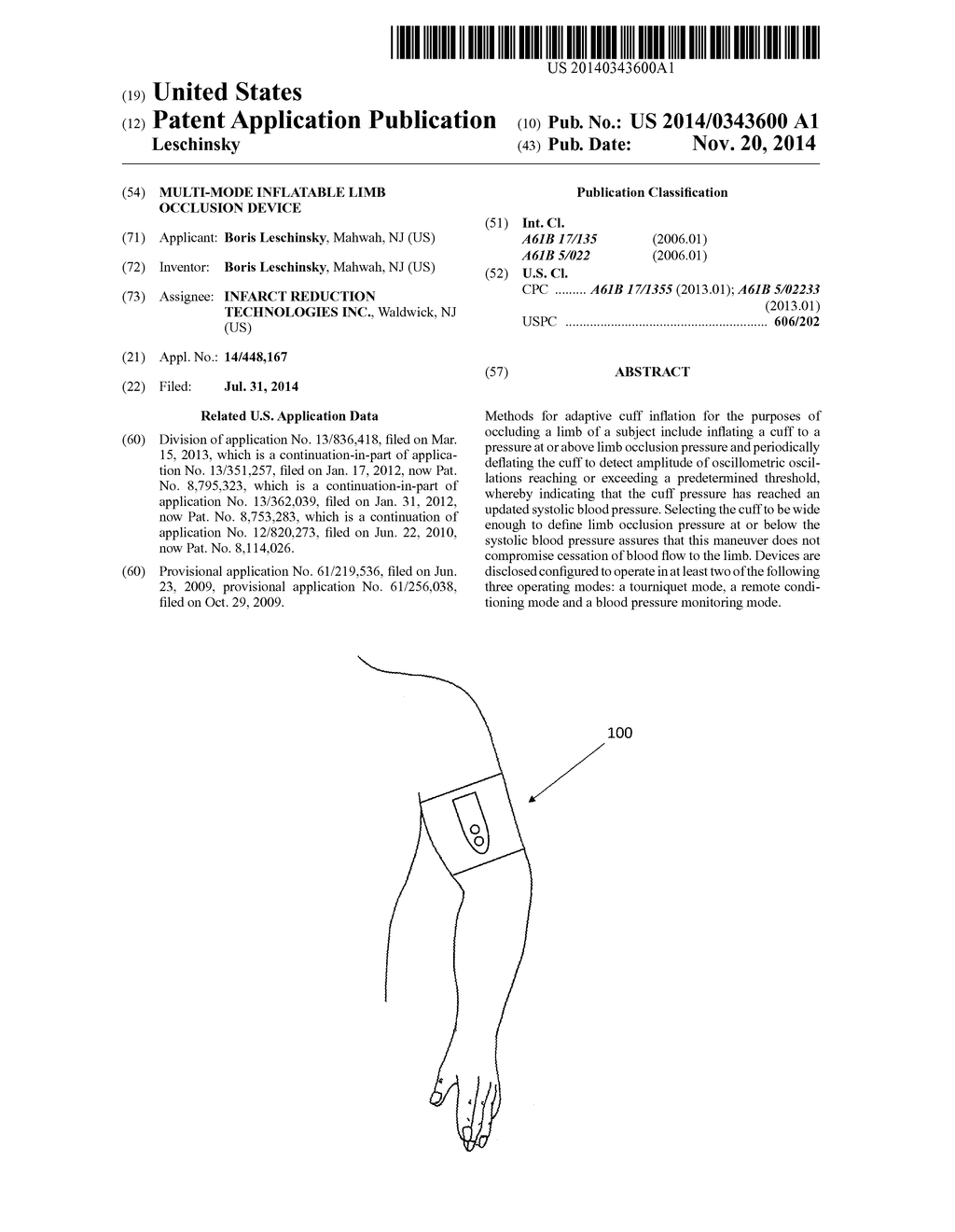 MULTI-MODE INFLATABLE LIMB OCCLUSION DEVICE - diagram, schematic, and image 01