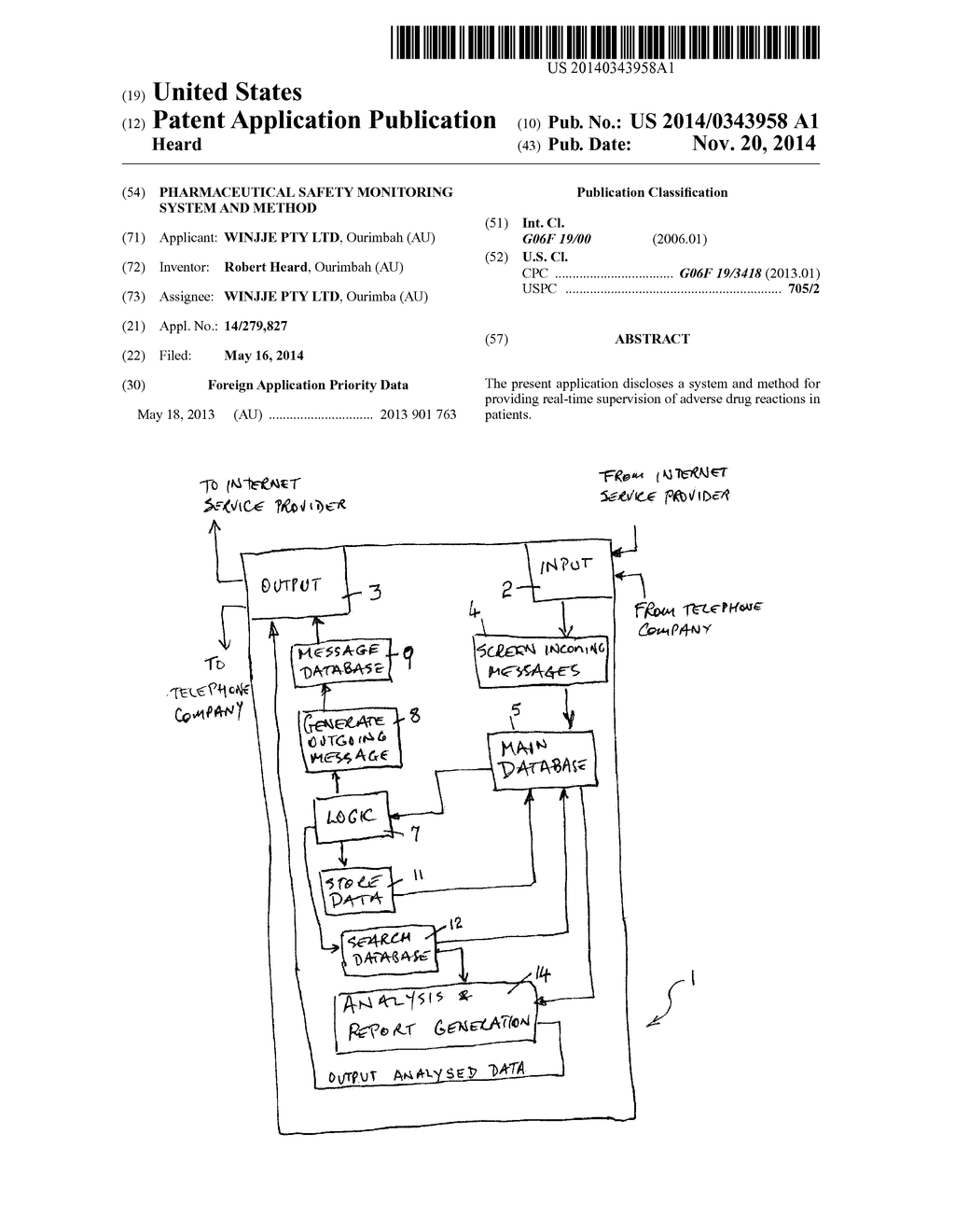 PHARMACEUTICAL SAFETY MONITORING SYSTEM AND METHOD - diagram, schematic, and image 01