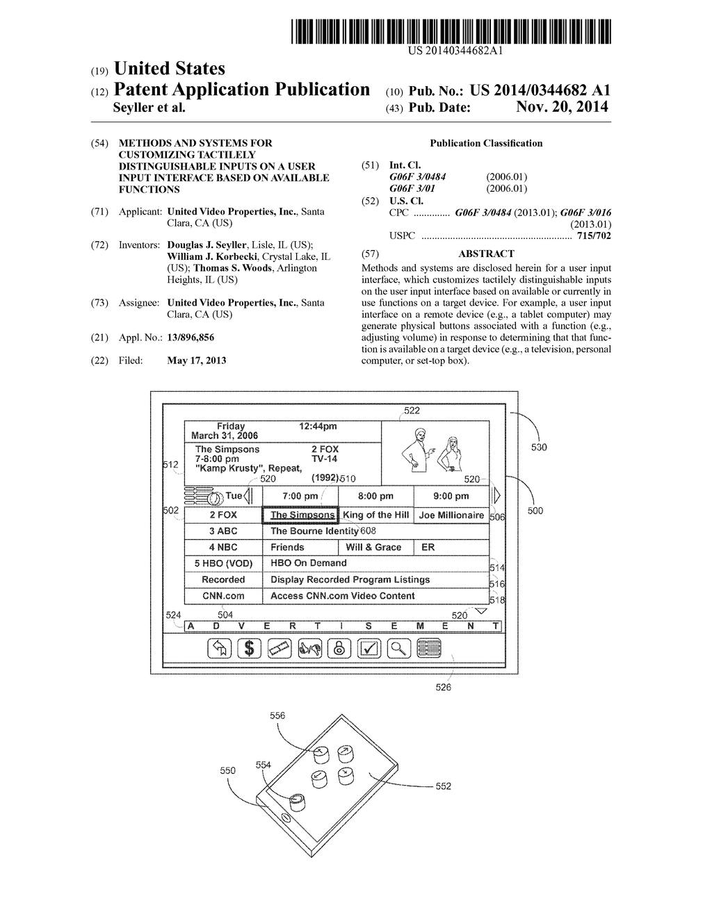 METHODS AND SYSTEMS FOR CUSTOMIZING TACTILELY DISTINGUISHABLE INPUTS ON A     USER INPUT INTERFACE BASED ON AVAILABLE FUNCTIONS - diagram, schematic, and image 01