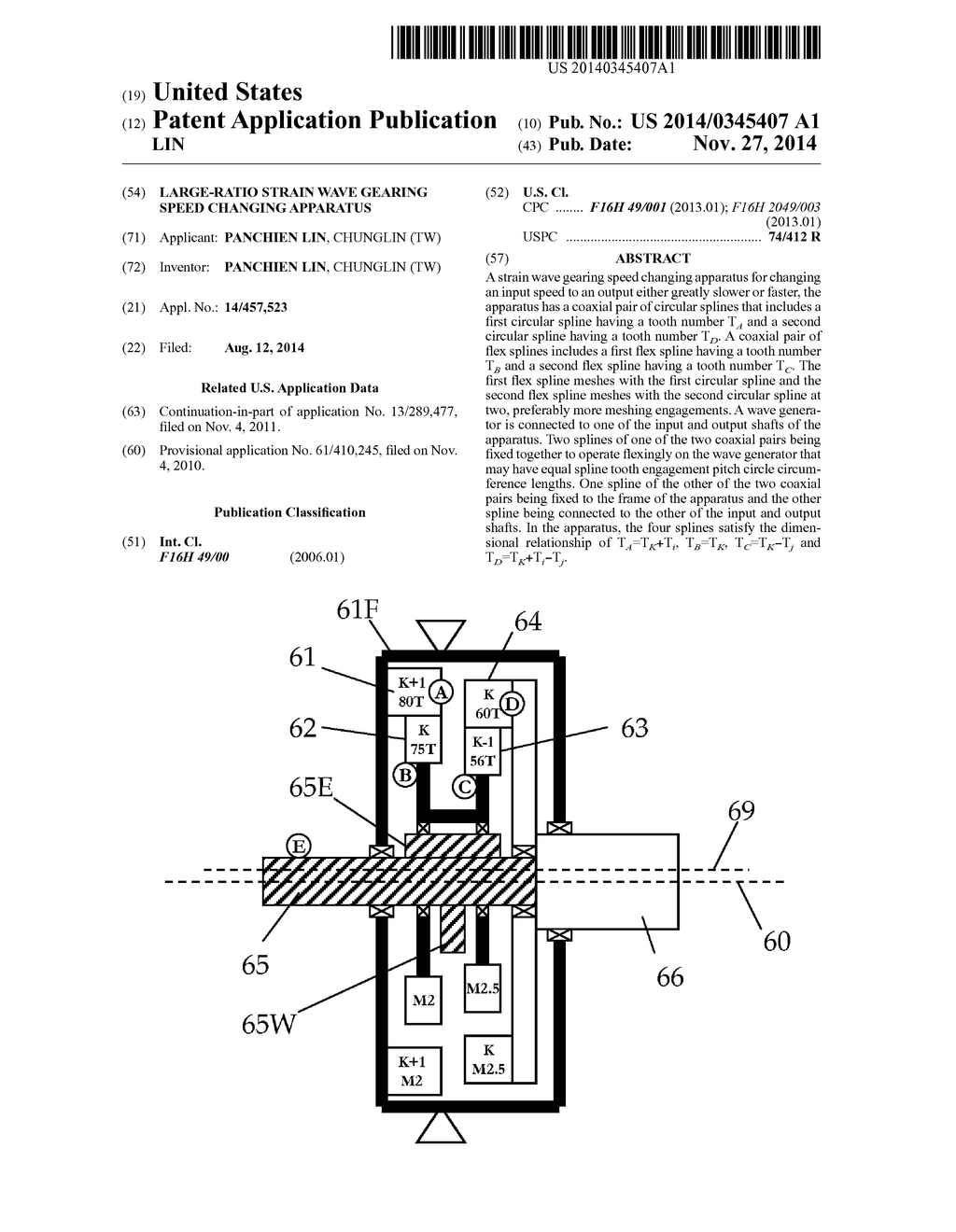 LARGE-RATIO STRAIN WAVE GEARING SPEED CHANGING APPARATUS - diagram, schematic, and image 01