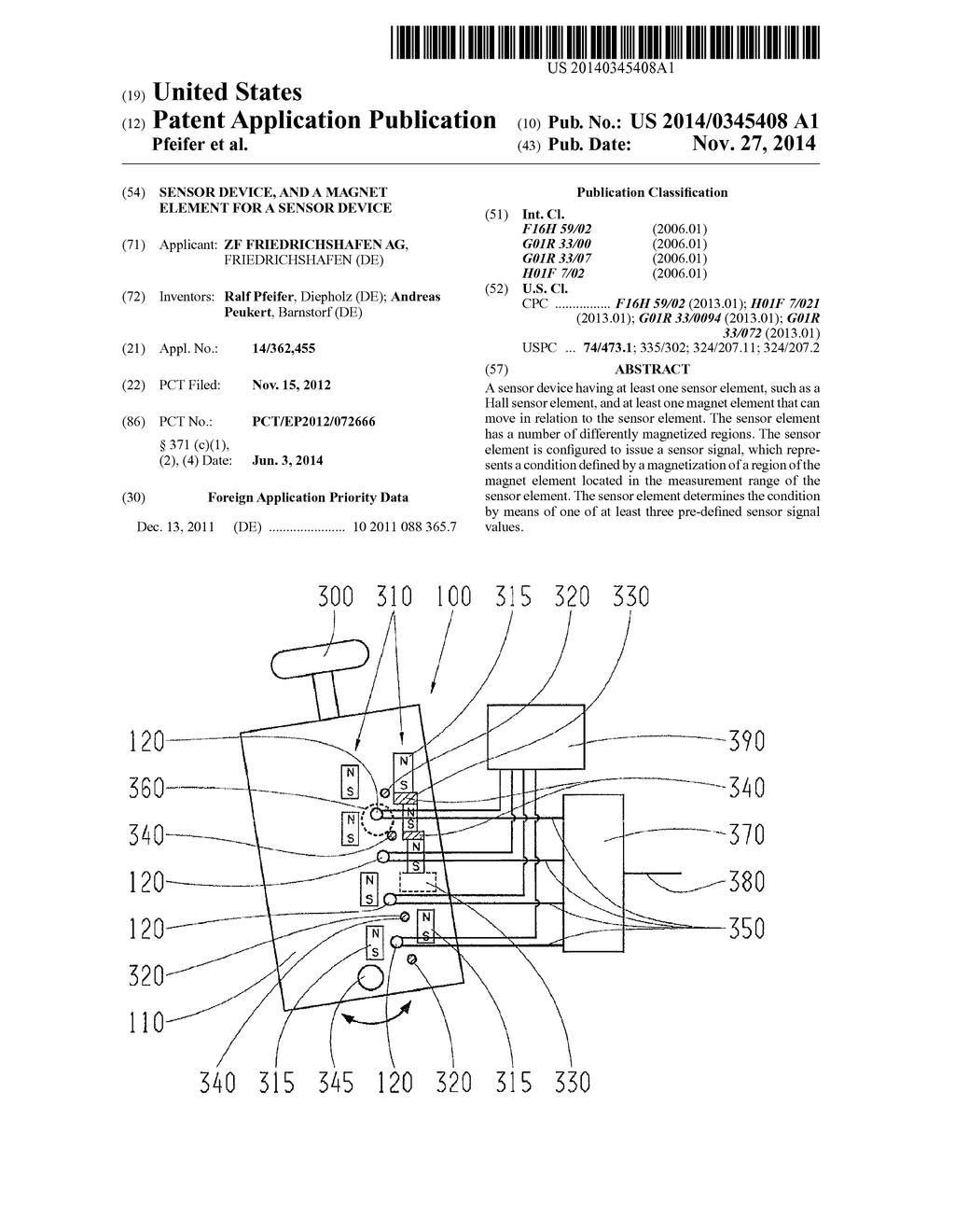 SENSOR DEVICE, AND A MAGNET ELEMENT FOR A SENSOR DEVICE - diagram, schematic, and image 01