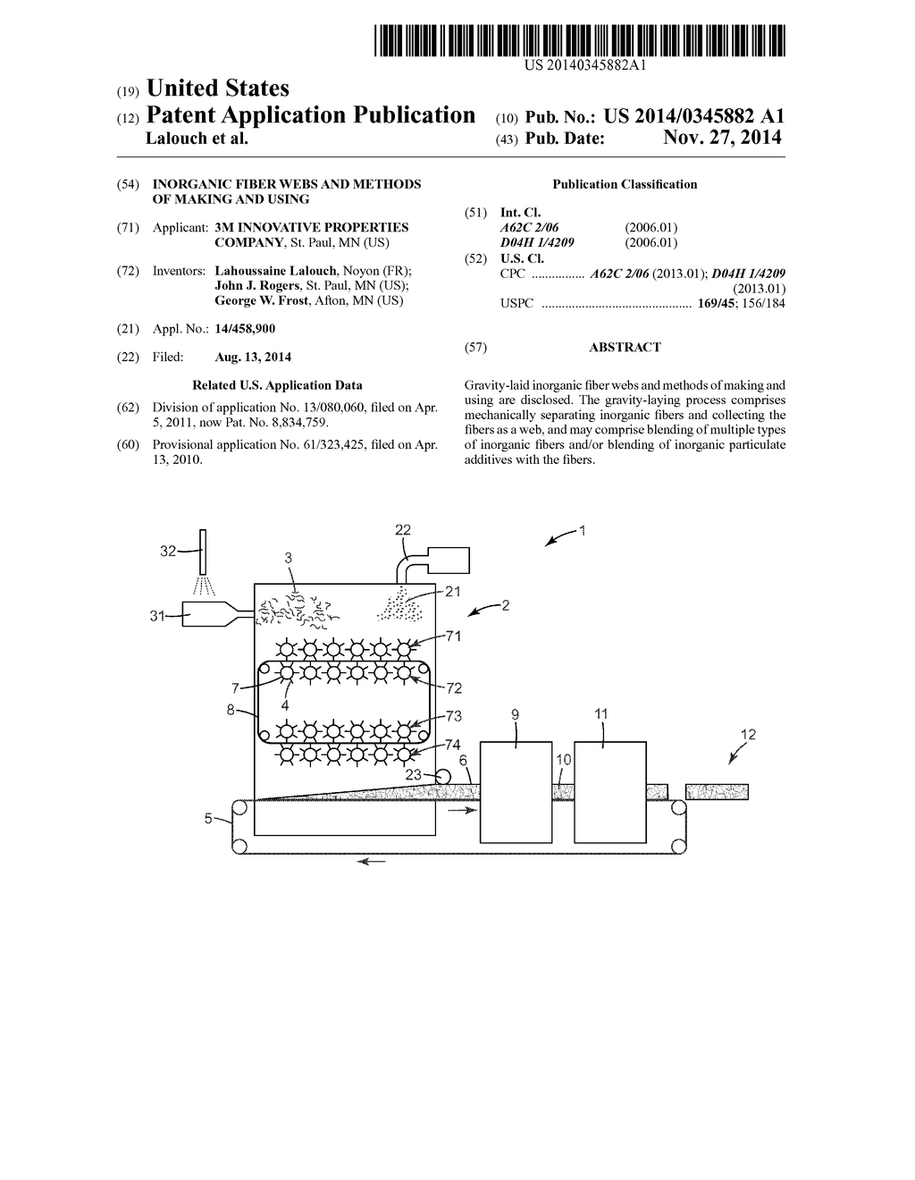 INORGANIC FIBER WEBS AND METHODS OF MAKING AND USING - diagram, schematic, and image 01