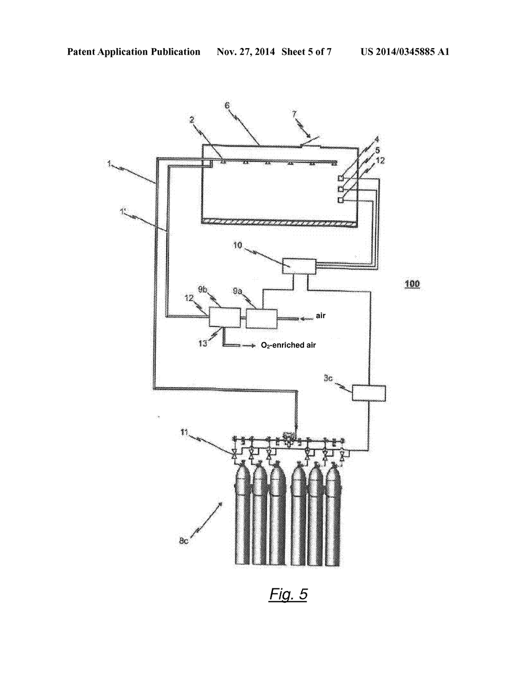 METHOD FOR EXTINGUISHING A FIRE IN AN ENCLOSED SPACE, AND FIRE     EXTINGUISHING SYSTEM - diagram, schematic, and image 06