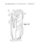 DOUBLE STRAP CARRYING SYSTEM AND BASE STAND FOR GOLF BAGS AND OTHER     SHOULDER-BORNE ARTICLES diagram and image