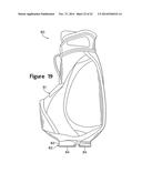 DOUBLE STRAP CARRYING SYSTEM AND BASE STAND FOR GOLF BAGS AND OTHER     SHOULDER-BORNE ARTICLES diagram and image