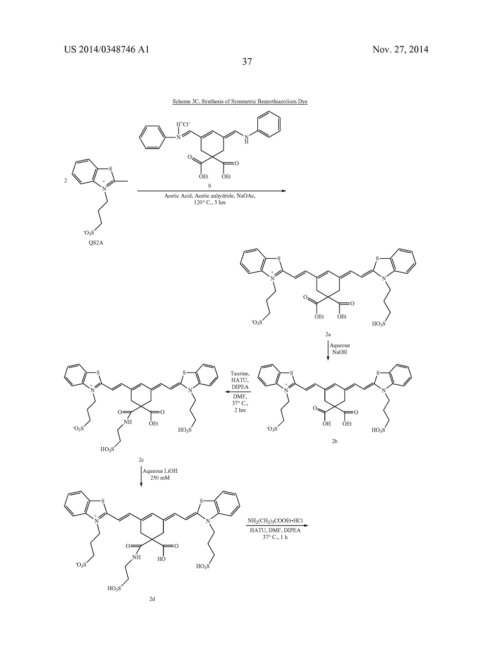 4,4-DISUBSTITUTED CYCLOHEXYL BRIDGED HEPTAMETHINE CYANINE DYES AND USES     THEREOF - diagram, schematic, and image 40
