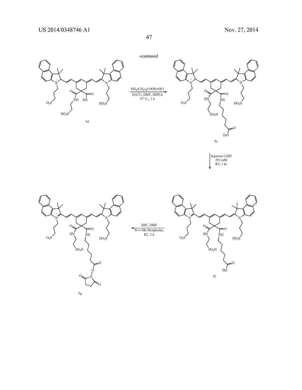 4,4-DISUBSTITUTED CYCLOHEXYL BRIDGED HEPTAMETHINE CYANINE DYES AND USES     THEREOF - diagram, schematic, and image 50