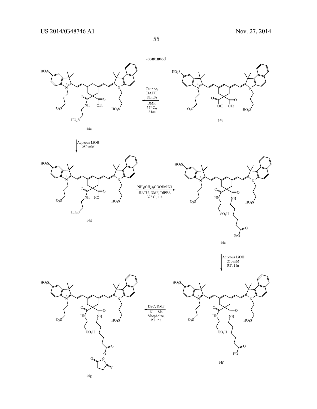 4,4-DISUBSTITUTED CYCLOHEXYL BRIDGED HEPTAMETHINE CYANINE DYES AND USES     THEREOF - diagram, schematic, and image 58