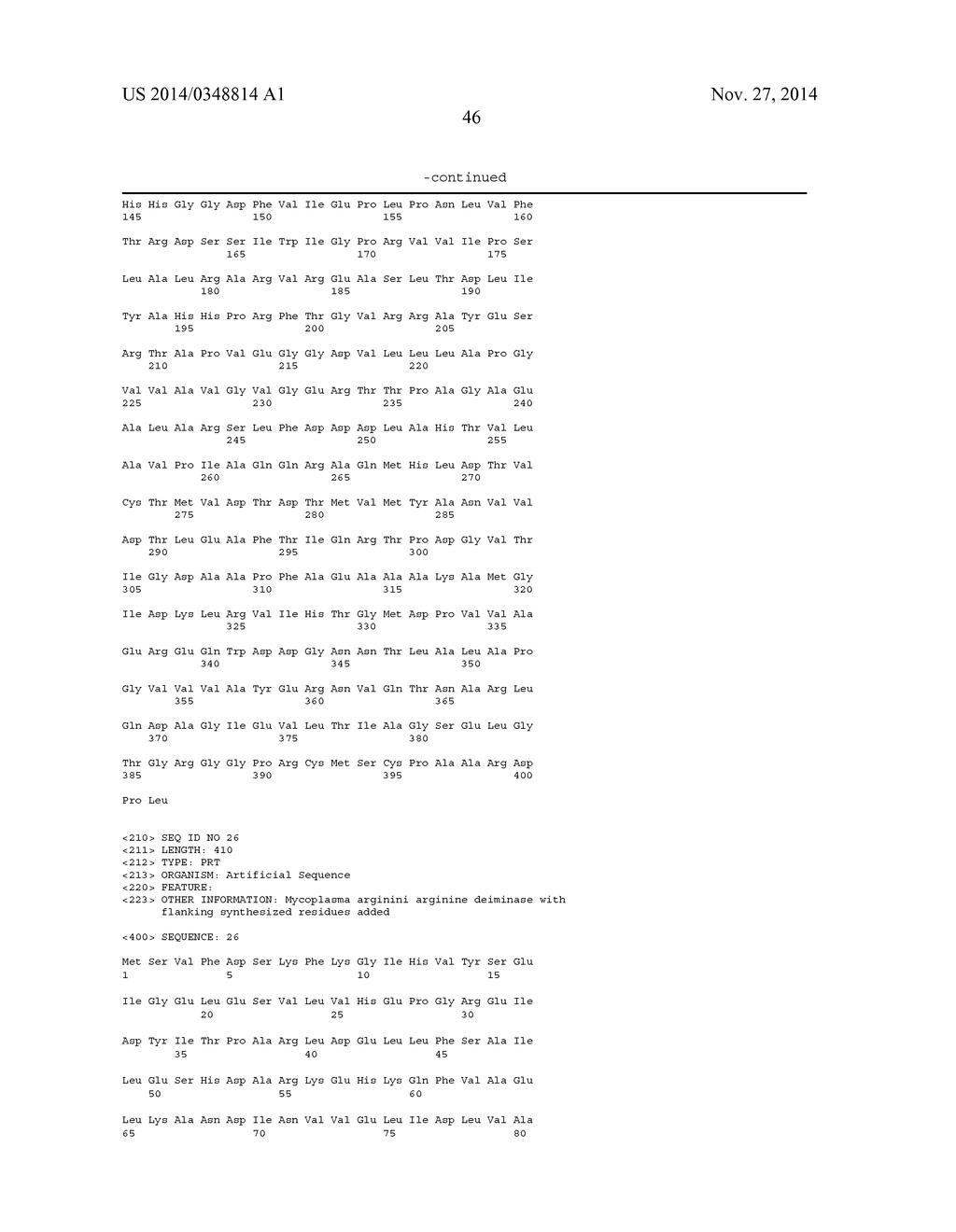 ARGINNE DEIMINASE WITH REDUCED CROSS-REACTIVITY TOWARD ADI - PEG 20     ANTIBODIES FOR CANCER TREATMENT - diagram, schematic, and image 47