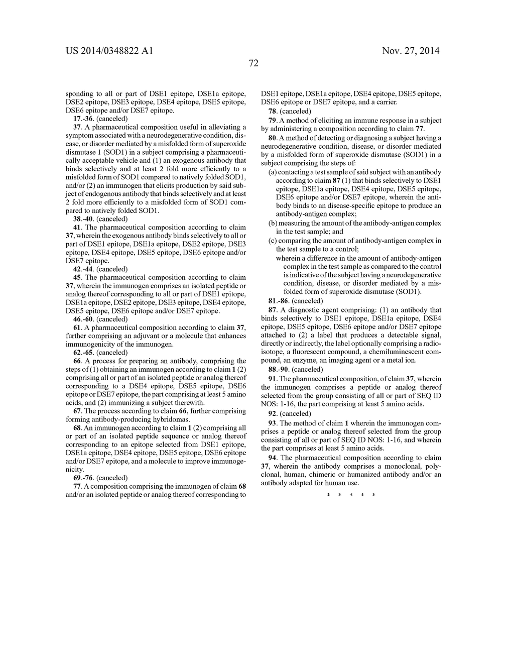 Methods and Compositions to Treat and Detect Misfolded-SOD1 Mediated     DIseases - diagram, schematic, and image 79