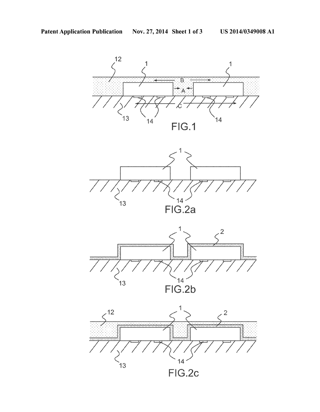 METHOD FOR PRODUCING RECONSTITUTED WAFERS WITH SUPPORT OF THE CHIPS DURING     THEIR ENCAPSULATION - diagram, schematic, and image 02