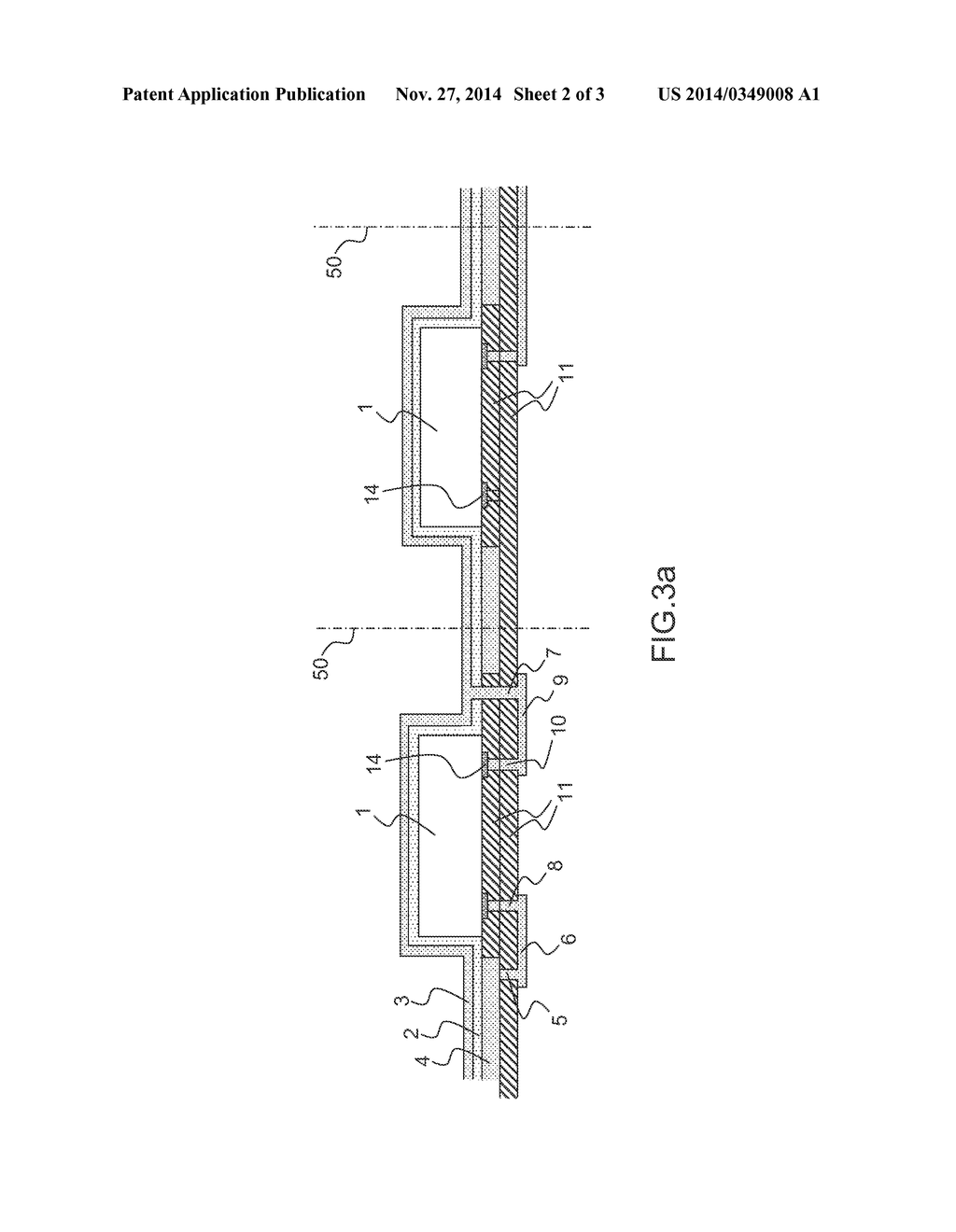 METHOD FOR PRODUCING RECONSTITUTED WAFERS WITH SUPPORT OF THE CHIPS DURING     THEIR ENCAPSULATION - diagram, schematic, and image 03