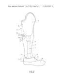 LOWER LIMB PROSTHESIS USABLE IN WATER ENVIRONMENT AND METHOD FOR     MANUFACTURING SUCH PROSTHESIS diagram and image