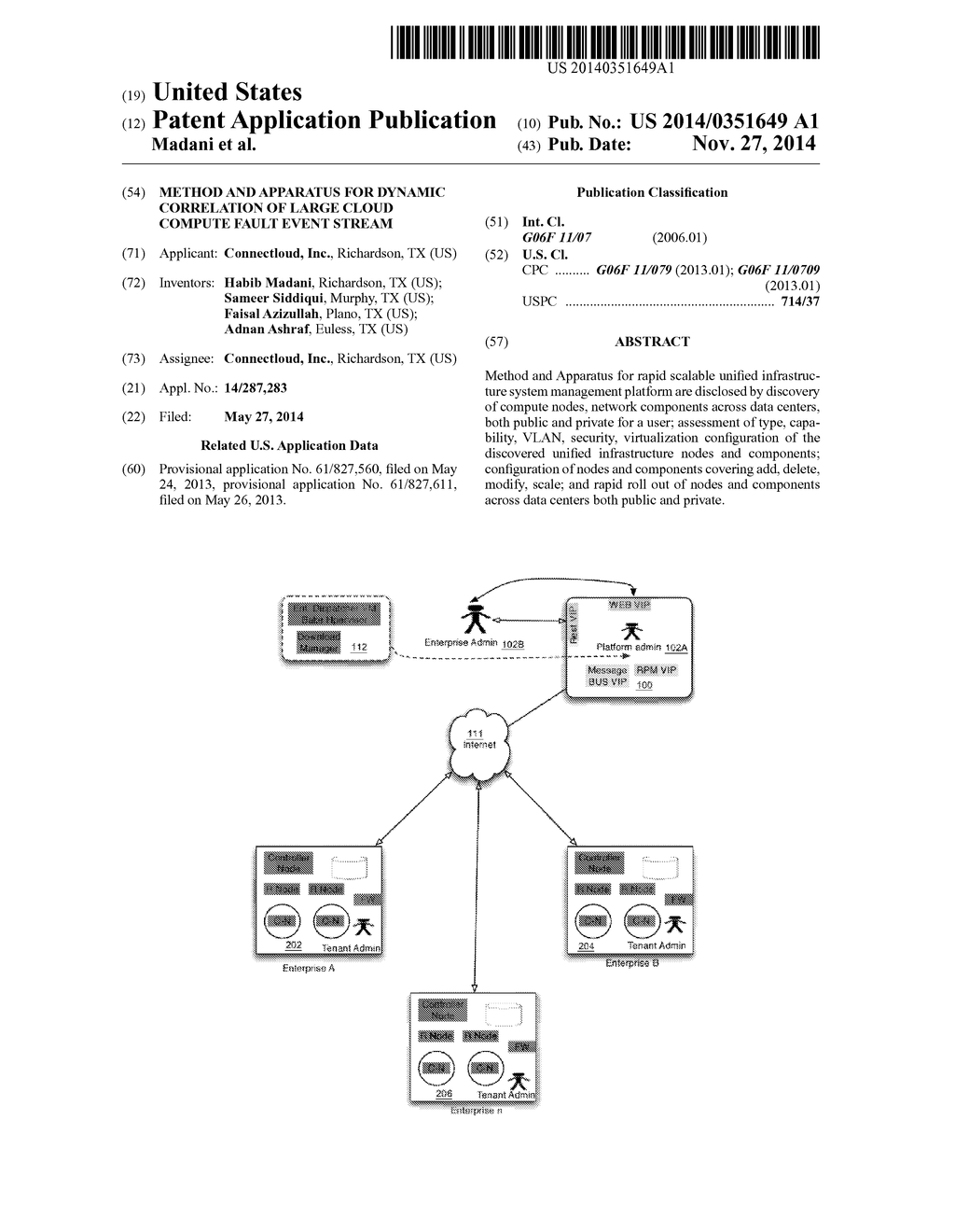 Method and Apparatus for Dynamic Correlation of Large Cloud Compute Fault     Event Stream - diagram, schematic, and image 01