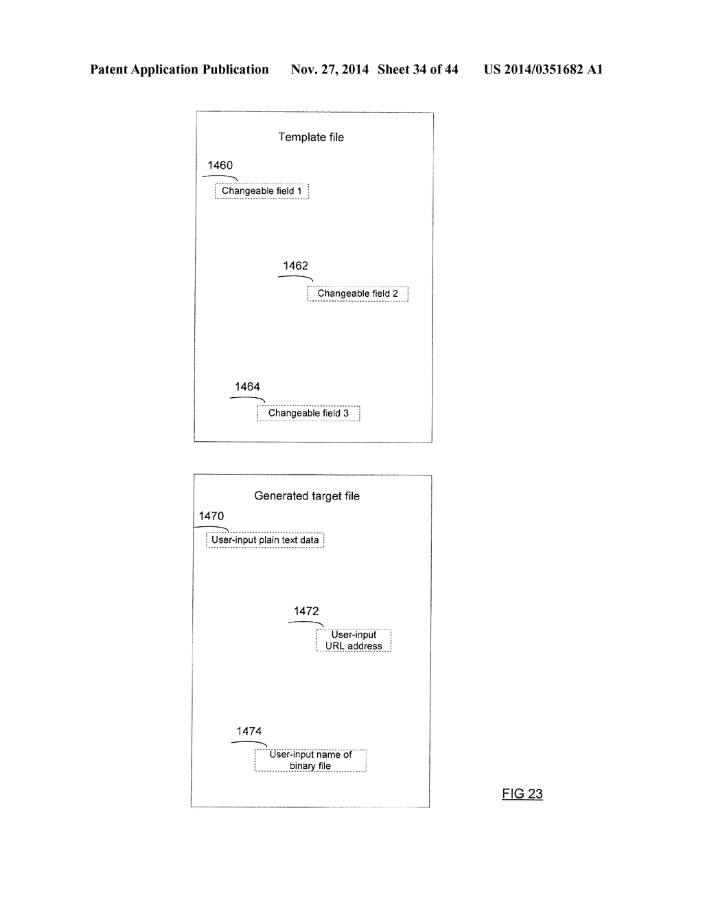 DYNAMIC GENERATION OF TARGET FILES FROM TEMPLATE FILES AND TRACKING OF THE     PROCESSING OF TARGET FILES - diagram, schematic, and image 35