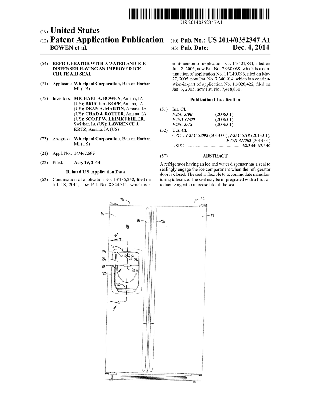 REFRIGERATOR WITH A WATER AND ICE DISPENSER HAVING AN IMPROVED ICE CHUTE     AIR SEAL - diagram, schematic, and image 01