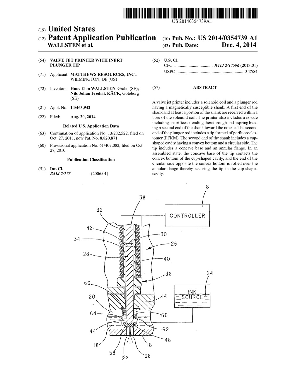 VALVE JET PRINTER WITH INERT PLUNGER TIP - diagram, schematic, and image 01