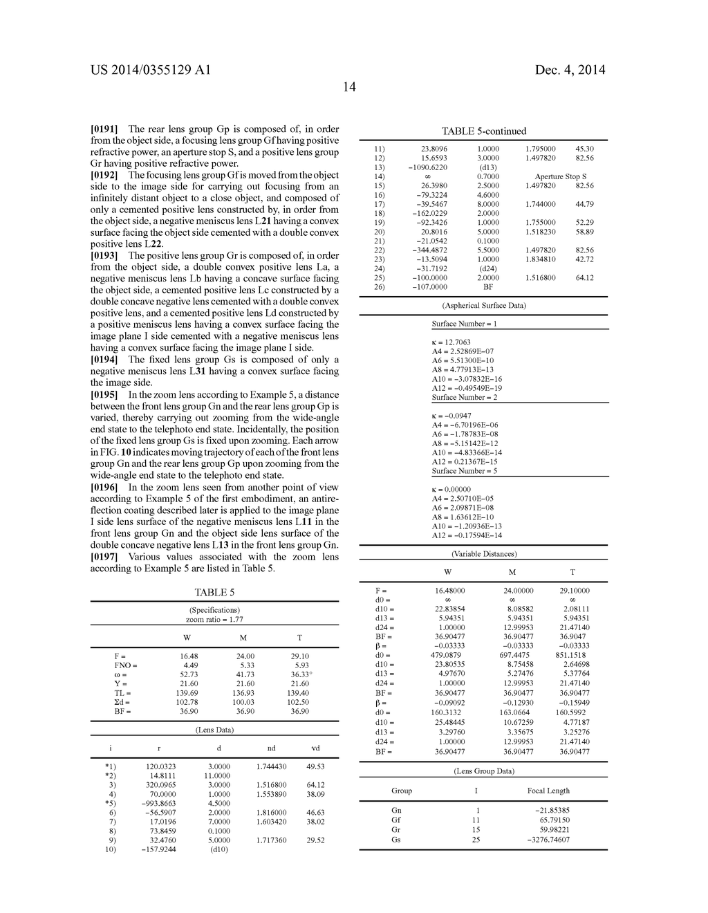 ZOOM LENS, IMAGING APPARATUS, AND METHOD FOR MANUFACTURING ZOOM LENS - diagram, schematic, and image 46