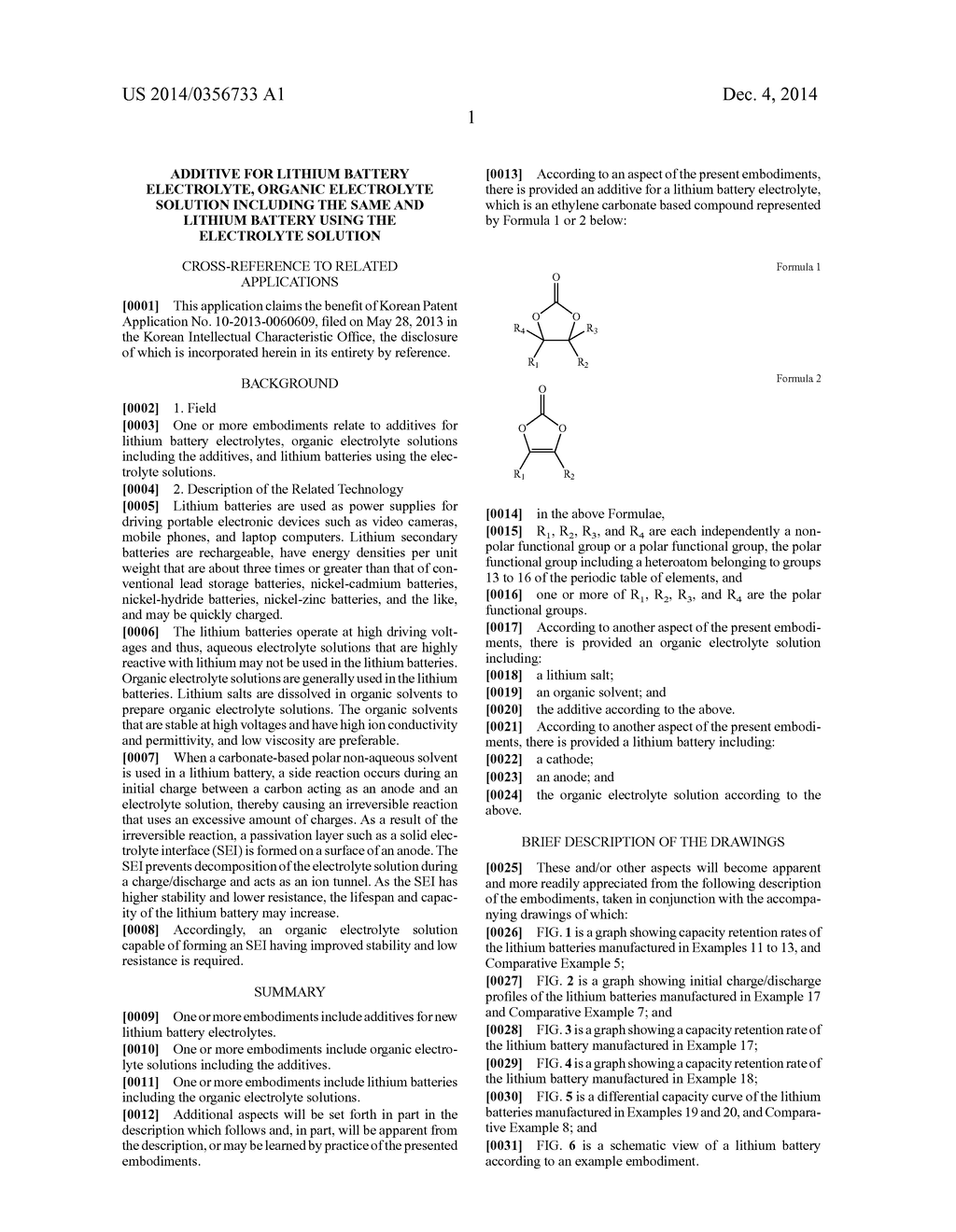 ADDITIVE FOR LITHIUM BATTERY ELECTROLYTE, ORGANIC ELECTROLYTE SOLUTION     INCLUDING THE SAME AND LITHIUM BATTERY USING THE ELECTROLYTE SOLUTION - diagram, schematic, and image 06