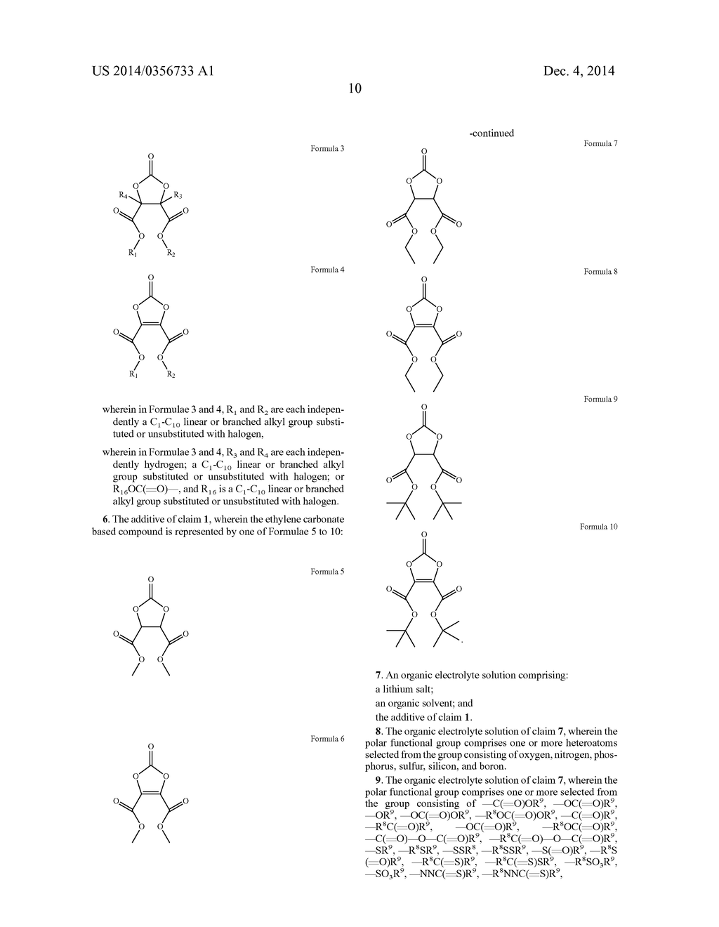 ADDITIVE FOR LITHIUM BATTERY ELECTROLYTE, ORGANIC ELECTROLYTE SOLUTION     INCLUDING THE SAME AND LITHIUM BATTERY USING THE ELECTROLYTE SOLUTION - diagram, schematic, and image 15