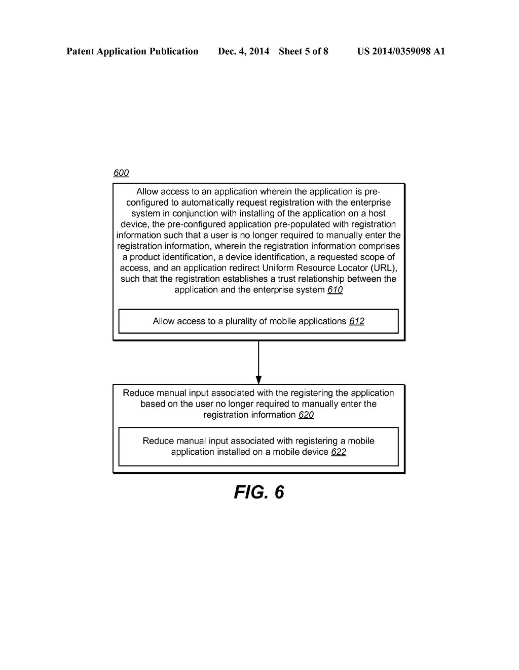 DYNAMIC REGISTRATION OF AN APPLICATION WITH AN ENTERPRISE SYSTEM - diagram, schematic, and image 06