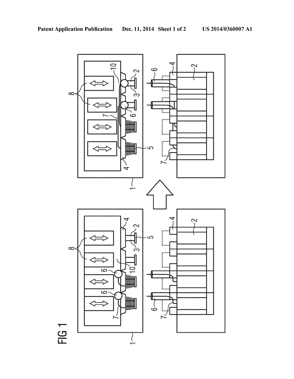 Method and device for producing stator pole theeth that are wound and     connected to one another - diagram, schematic, and image 02