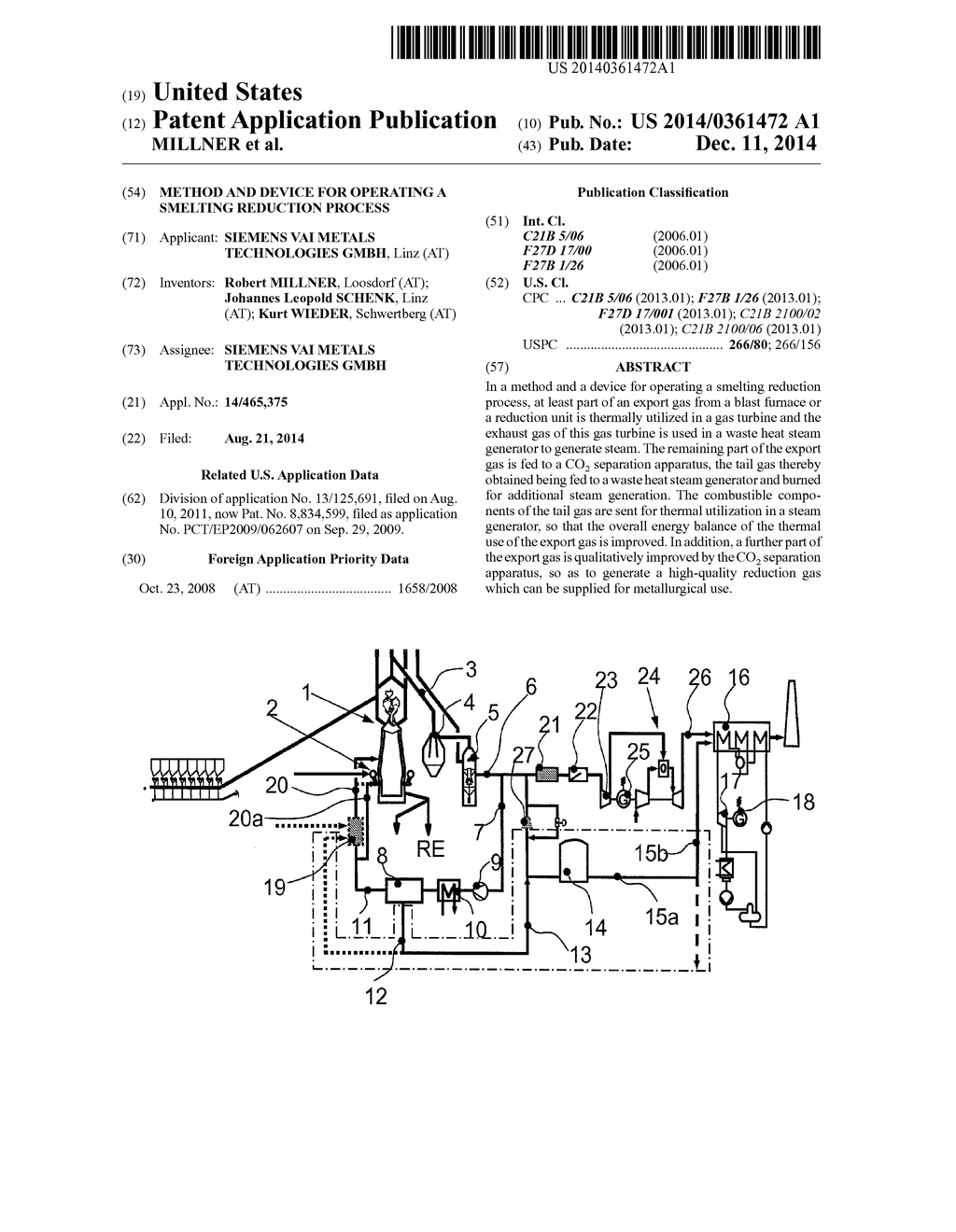 METHOD AND DEVICE FOR OPERATING A SMELTING REDUCTION PROCESS - diagram, schematic, and image 01