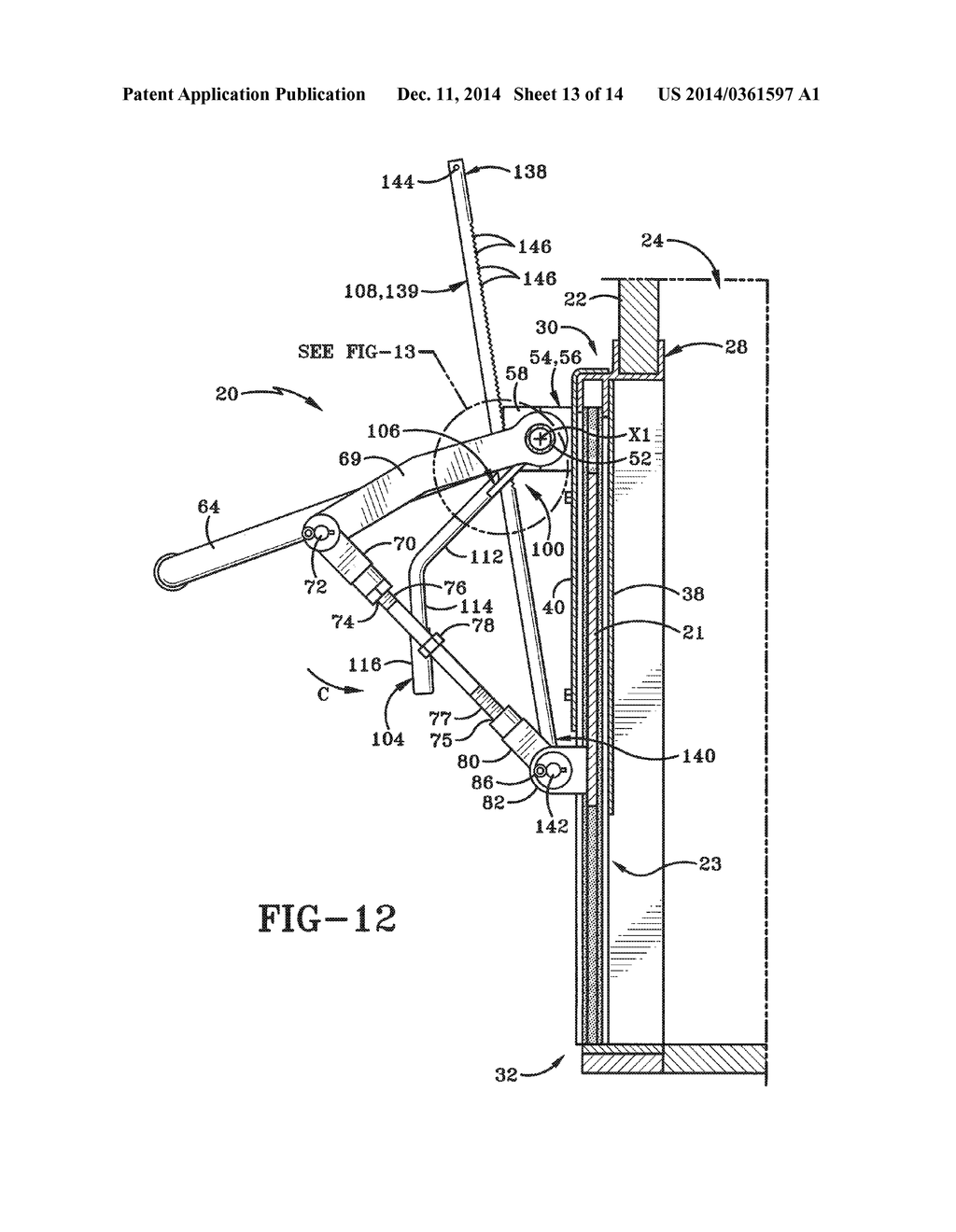 LOCKING DOOR ASSEMBLY FOR DUMP TRAILER AND METHOD OF USE - diagram, schematic, and image 14