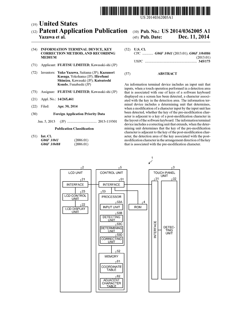 INFORMATION TERMINAL DEVICE, KEY CORRECTION METHOD, AND RECORDING MEDIUM - diagram, schematic, and image 01