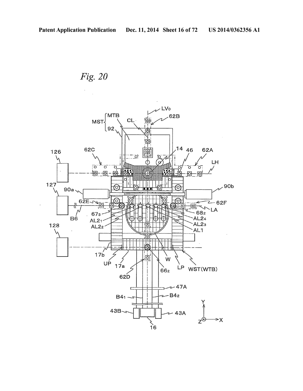 EXPOSURE APPARATUS, MOVABLE BODY DRIVE SYSTEM, PATTERN FORMATION     APPARATUS, EXPOSURE METHOD, AND DEVICE MANUFACTURING METHOD - diagram, schematic, and image 17