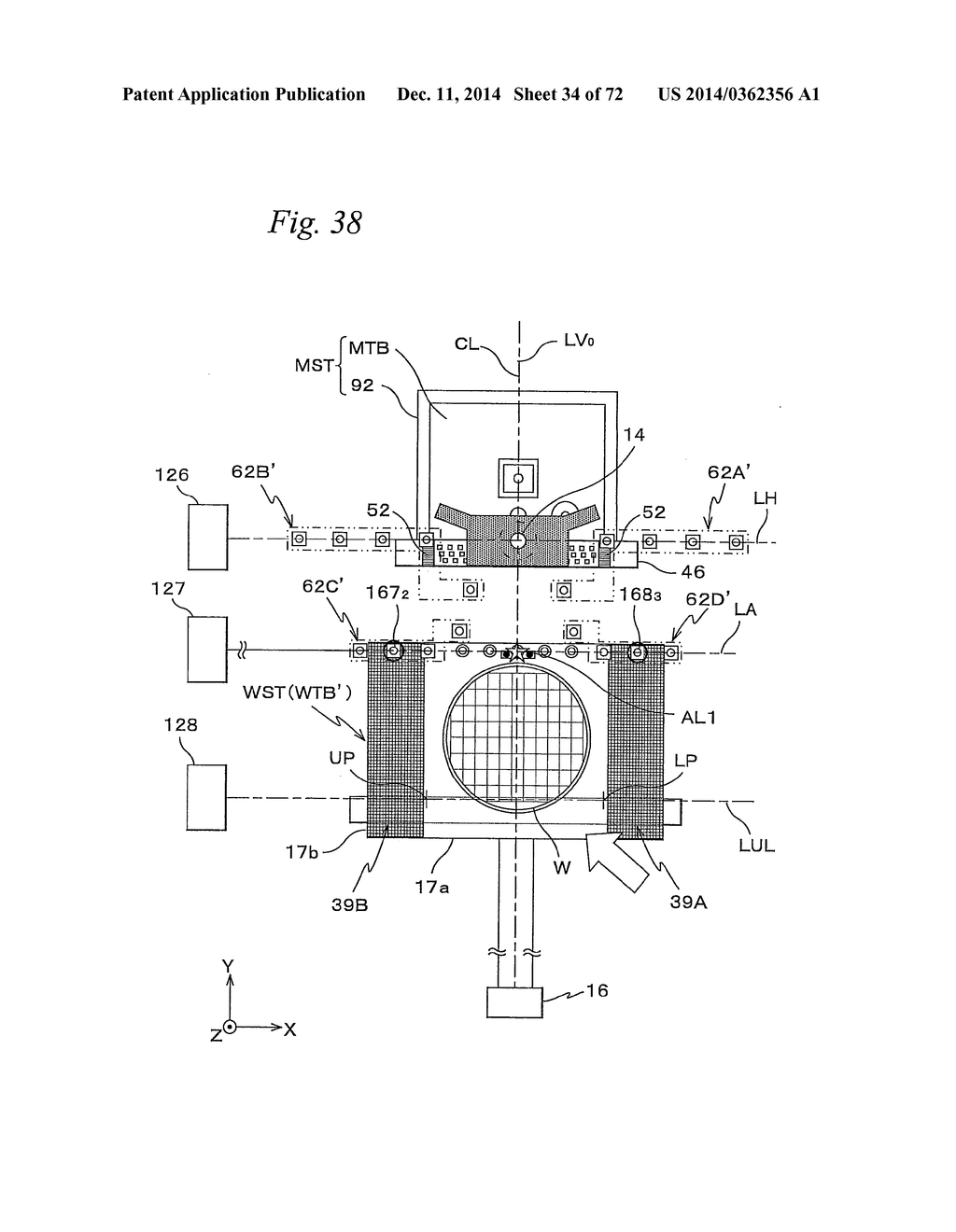 EXPOSURE APPARATUS, MOVABLE BODY DRIVE SYSTEM, PATTERN FORMATION     APPARATUS, EXPOSURE METHOD, AND DEVICE MANUFACTURING METHOD - diagram, schematic, and image 35