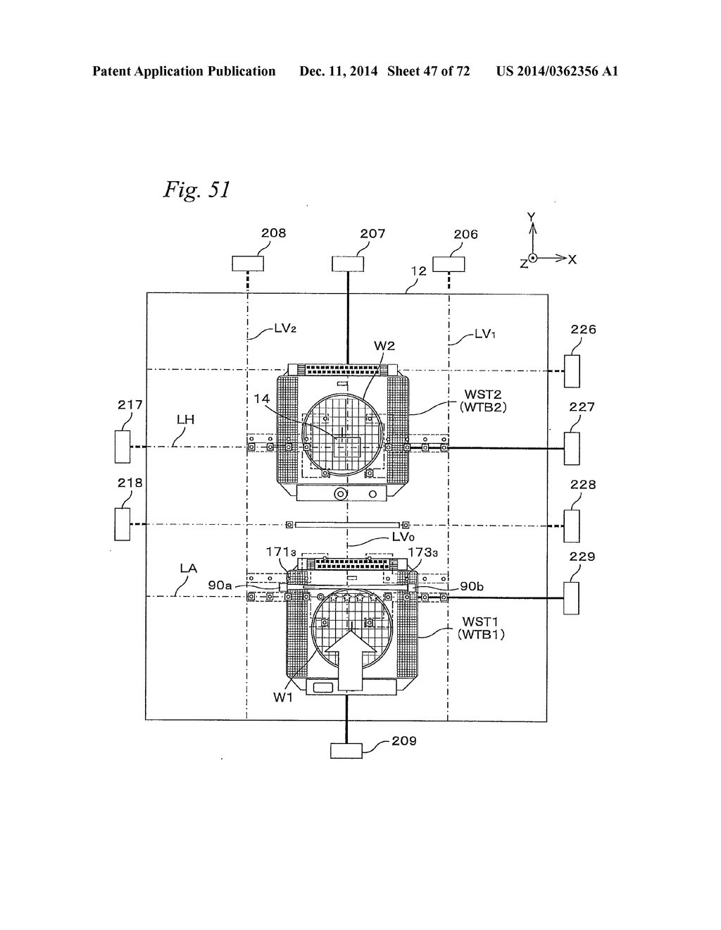 EXPOSURE APPARATUS, MOVABLE BODY DRIVE SYSTEM, PATTERN FORMATION     APPARATUS, EXPOSURE METHOD, AND DEVICE MANUFACTURING METHOD - diagram, schematic, and image 48