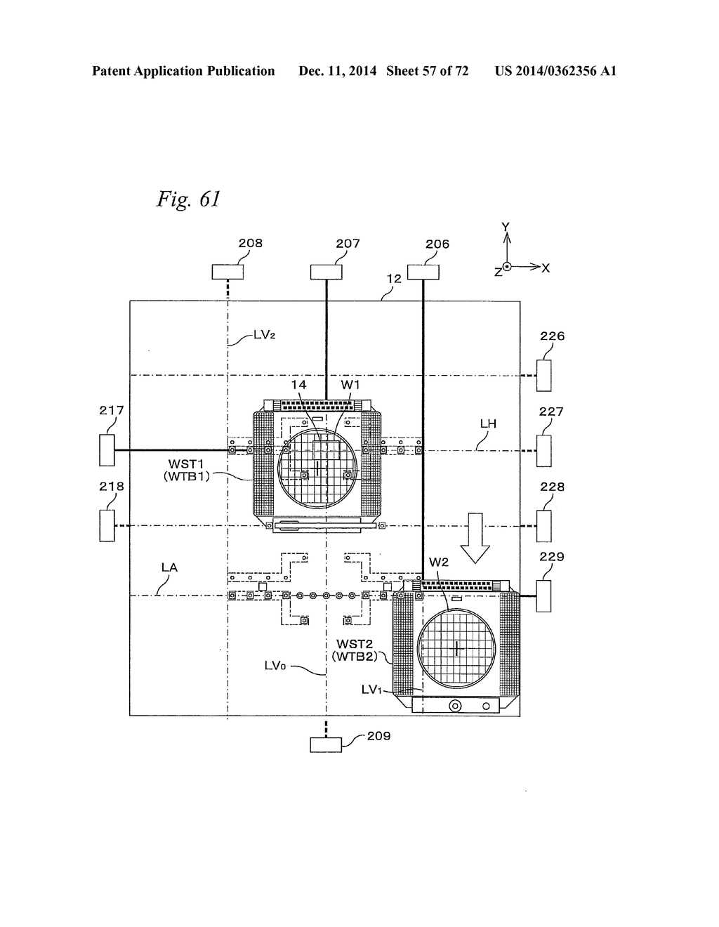 EXPOSURE APPARATUS, MOVABLE BODY DRIVE SYSTEM, PATTERN FORMATION     APPARATUS, EXPOSURE METHOD, AND DEVICE MANUFACTURING METHOD - diagram, schematic, and image 58