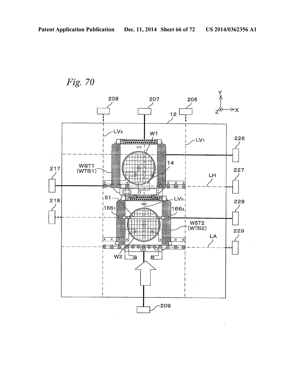 EXPOSURE APPARATUS, MOVABLE BODY DRIVE SYSTEM, PATTERN FORMATION     APPARATUS, EXPOSURE METHOD, AND DEVICE MANUFACTURING METHOD - diagram, schematic, and image 67