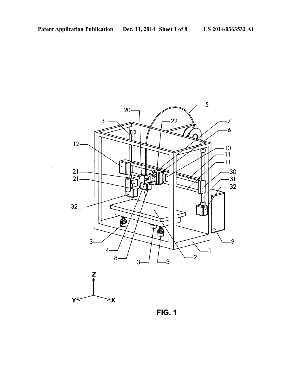 Multiple color extrusion type three dimensional printer - diagram, schematic, and image 02