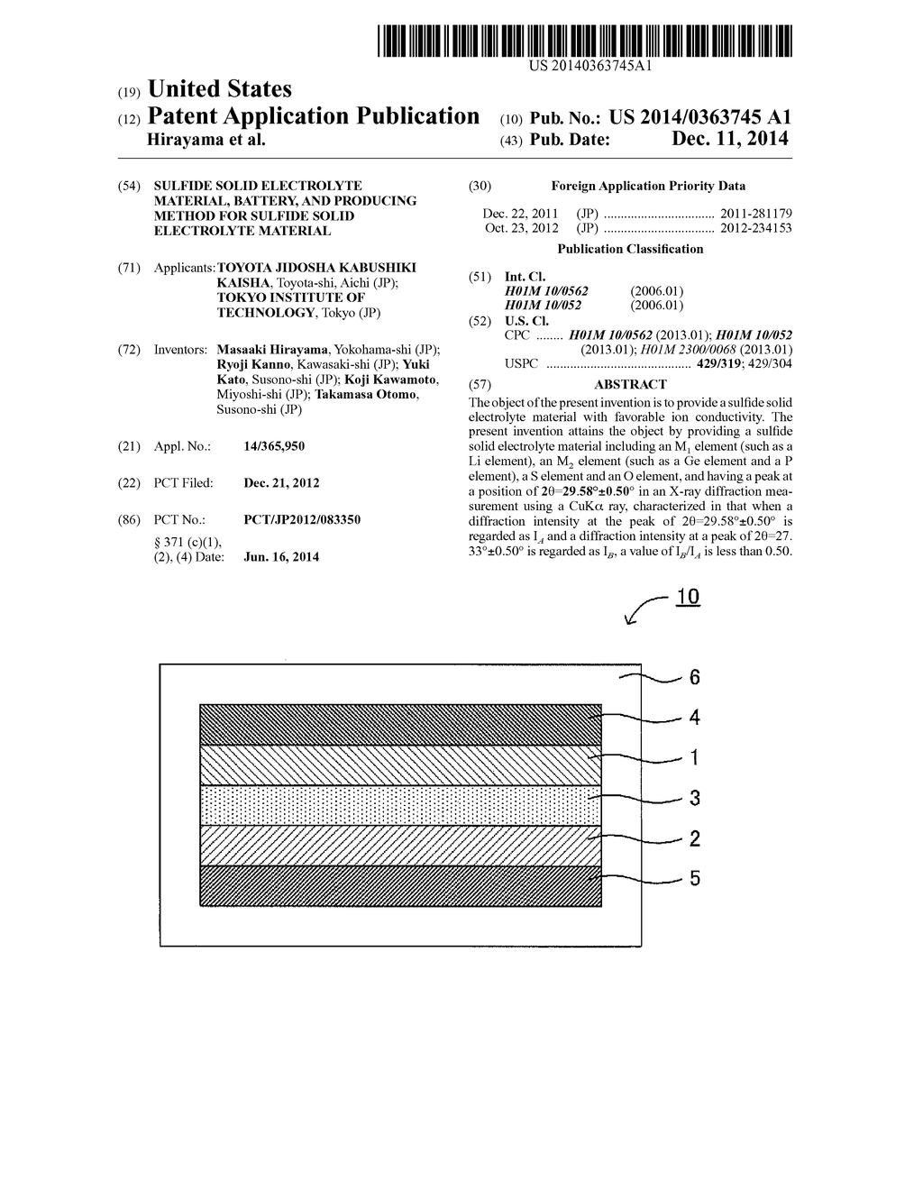 SULFIDE SOLID ELECTROLYTE MATERIAL, BATTERY, AND PRODUCING METHOD FOR     SULFIDE SOLID ELECTROLYTE MATERIAL - diagram, schematic, and image 01