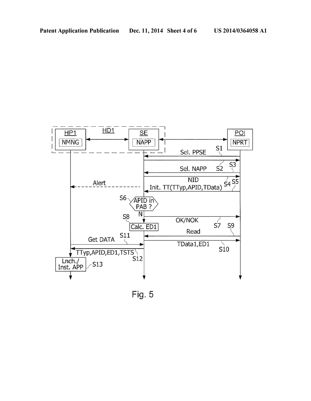 METHOD FOR EXECUTING AN APPLICATION IN AN NFC DEVICE - diagram, schematic, and image 05