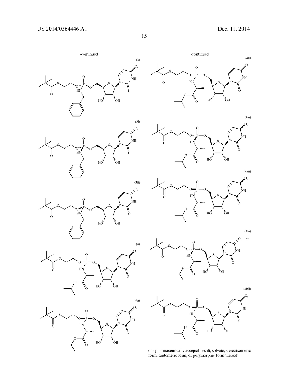 1',4'-THIO NUCLEOSIDES FOR THE TREATMENT OF HCV - diagram, schematic, and image 16